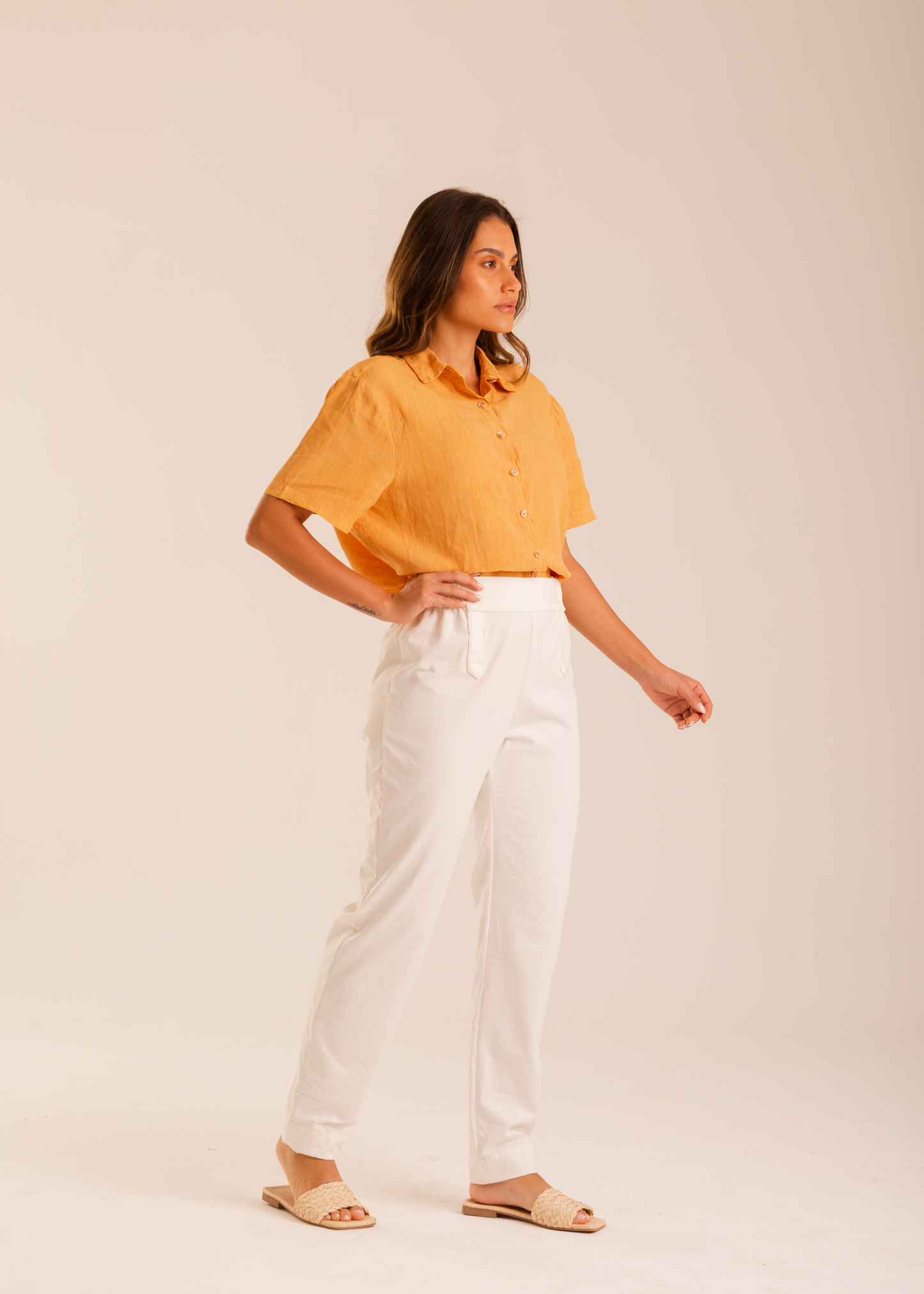 Calça Branca Leme - Algodão Orgânico