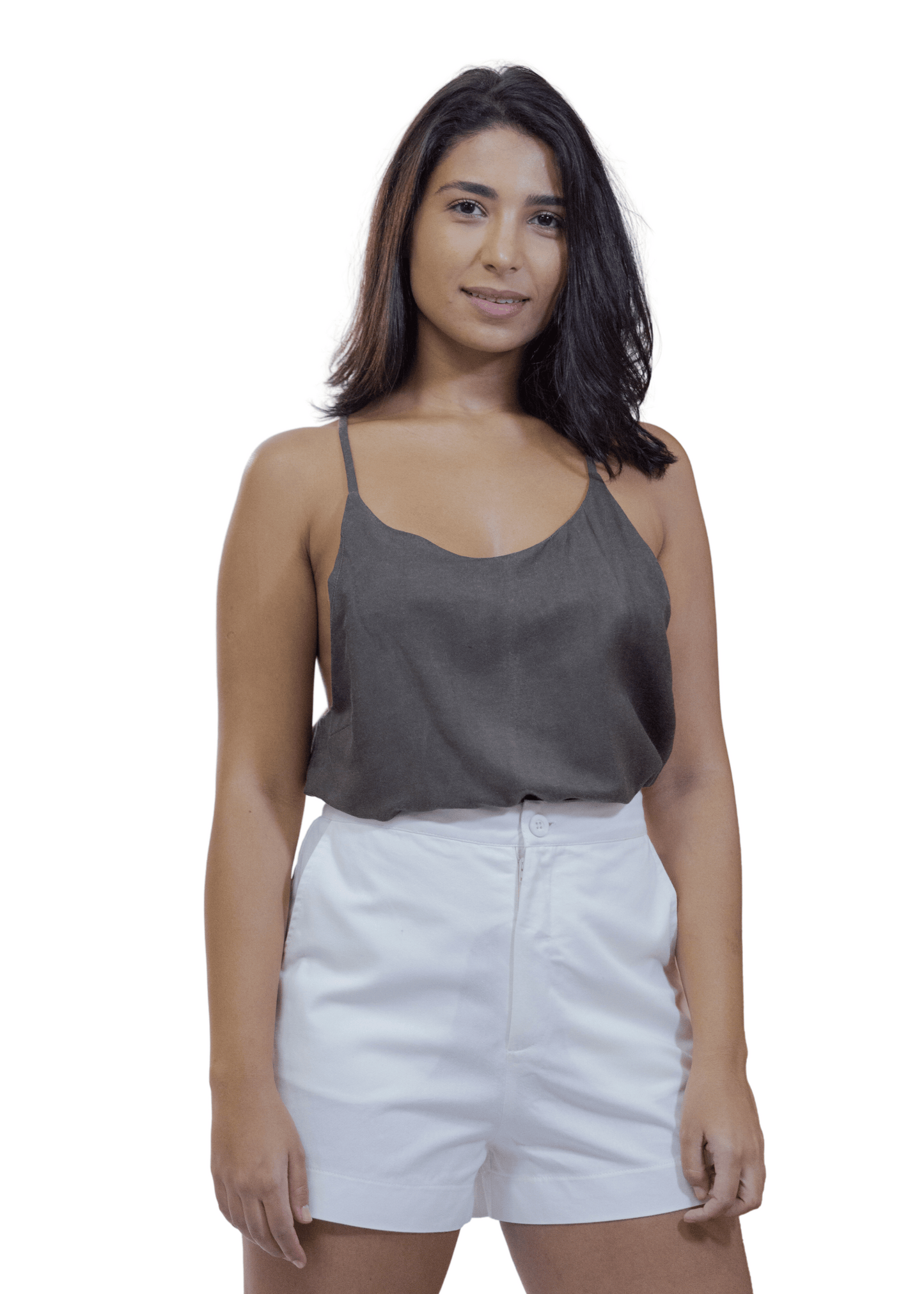 Short curto branco Natura - Algodão Orgânico