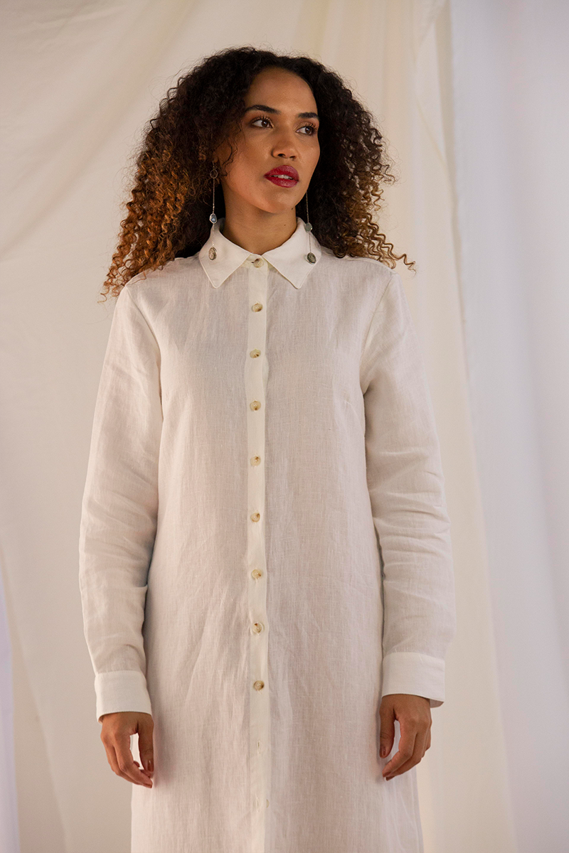 Chemise ‘Azaleia’ Branca – Linho Orgânico