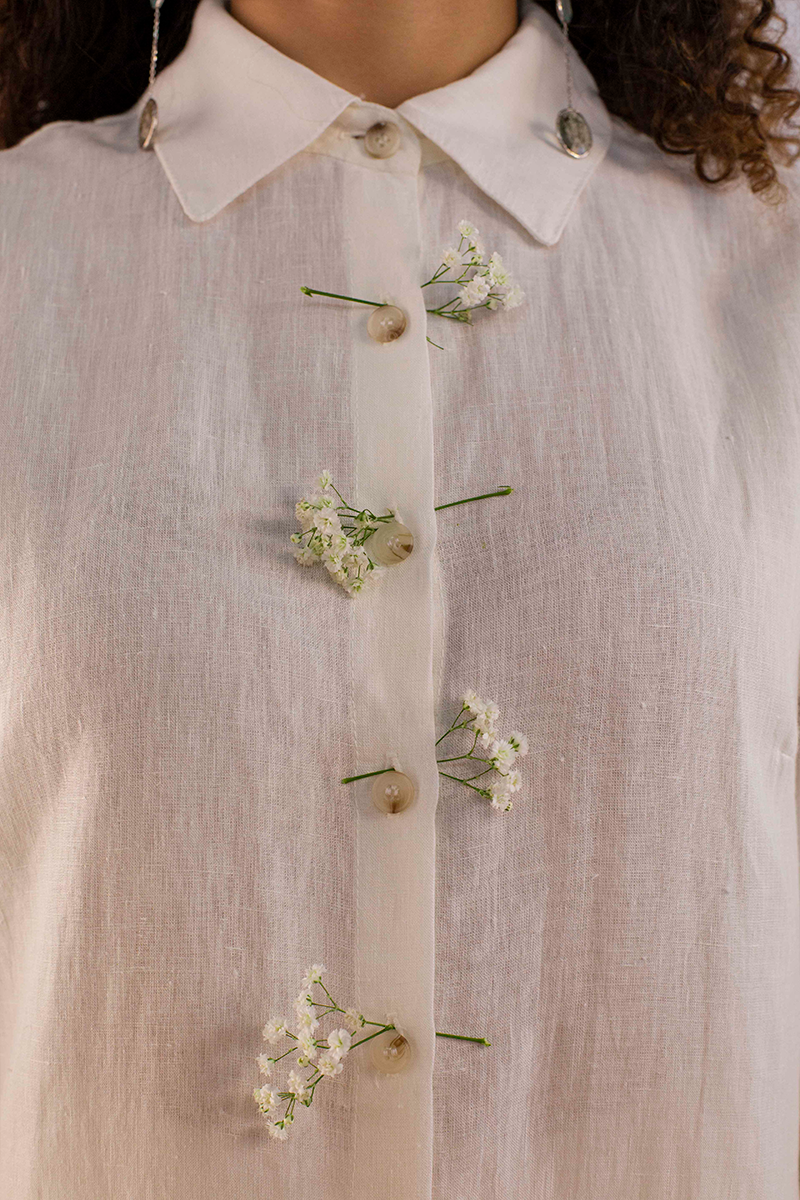 Chemise ‘Azaleia’ Branca – Linho Orgânico