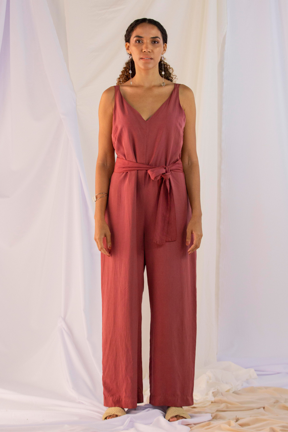 Macacão longo vermelho 'Lis'- Modal sustentável