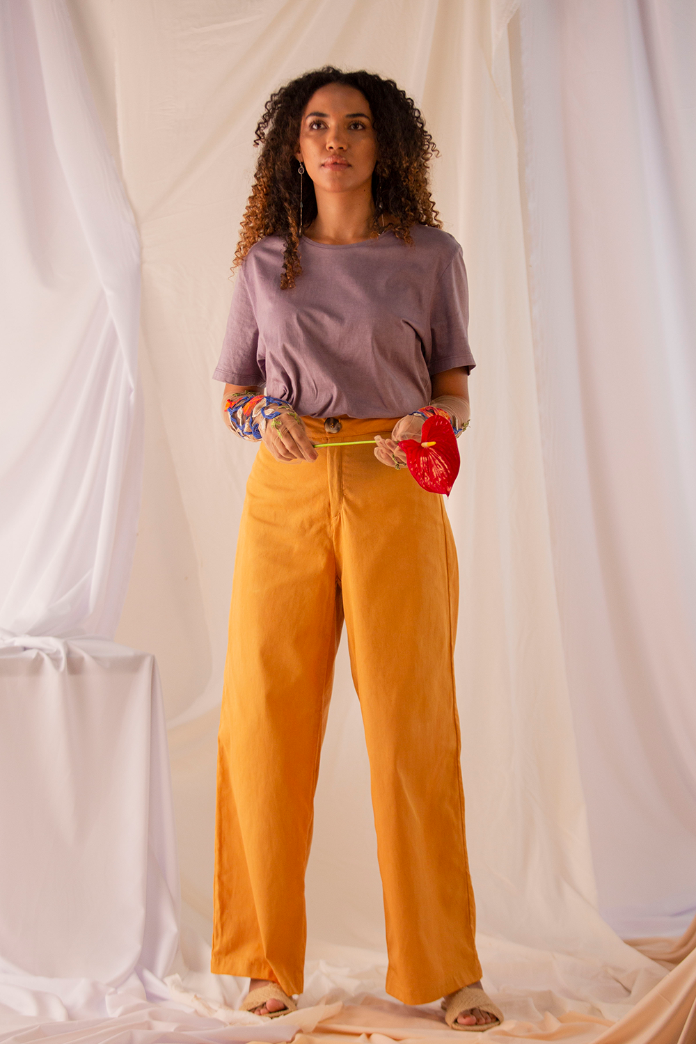 'Amarílis' Wide Leg Trousers - Organic Cotton