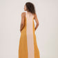 Vestido Longo Guaraná – Amarelo e Laranja Claro – Linho Orgânico