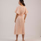 Vestido Midi Laranja Claro Ciça - Linho Orgânico