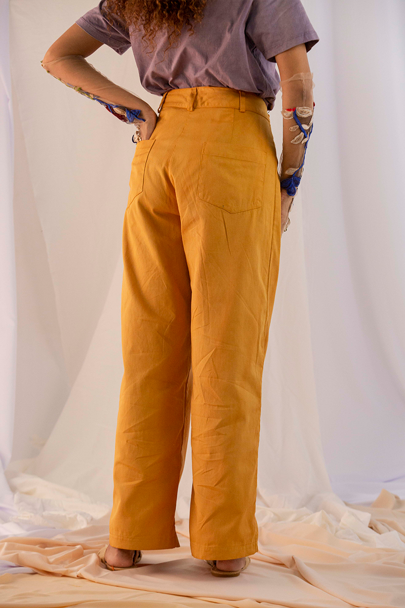 Calça Pantalona ‘Amarílis’ amarela – Algodão Orgânico