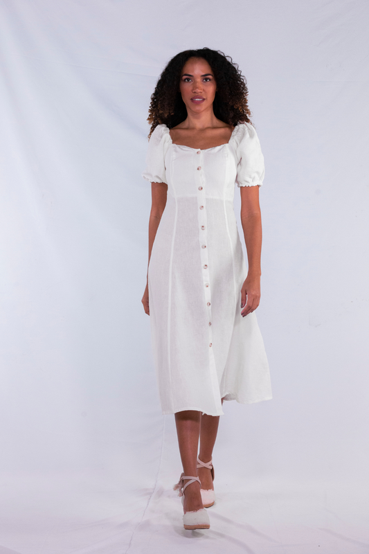 'Hortência' Midi Dress– Organic Linen